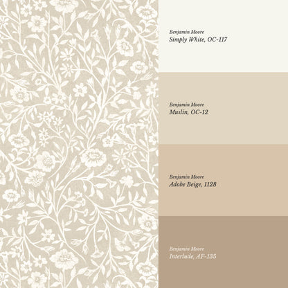 Eliana Spring Blooms Beige Wallpaper