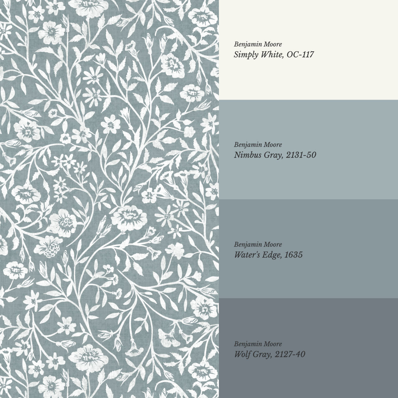 Eliana Spring Blooms French Blue Wallpaper
