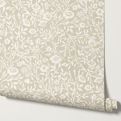 Eliana Spring Blooms Beige Wallpaper