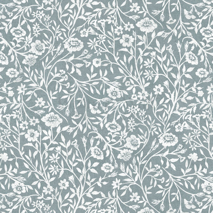 Eliana Spring Blooms French Blue Wallpaper