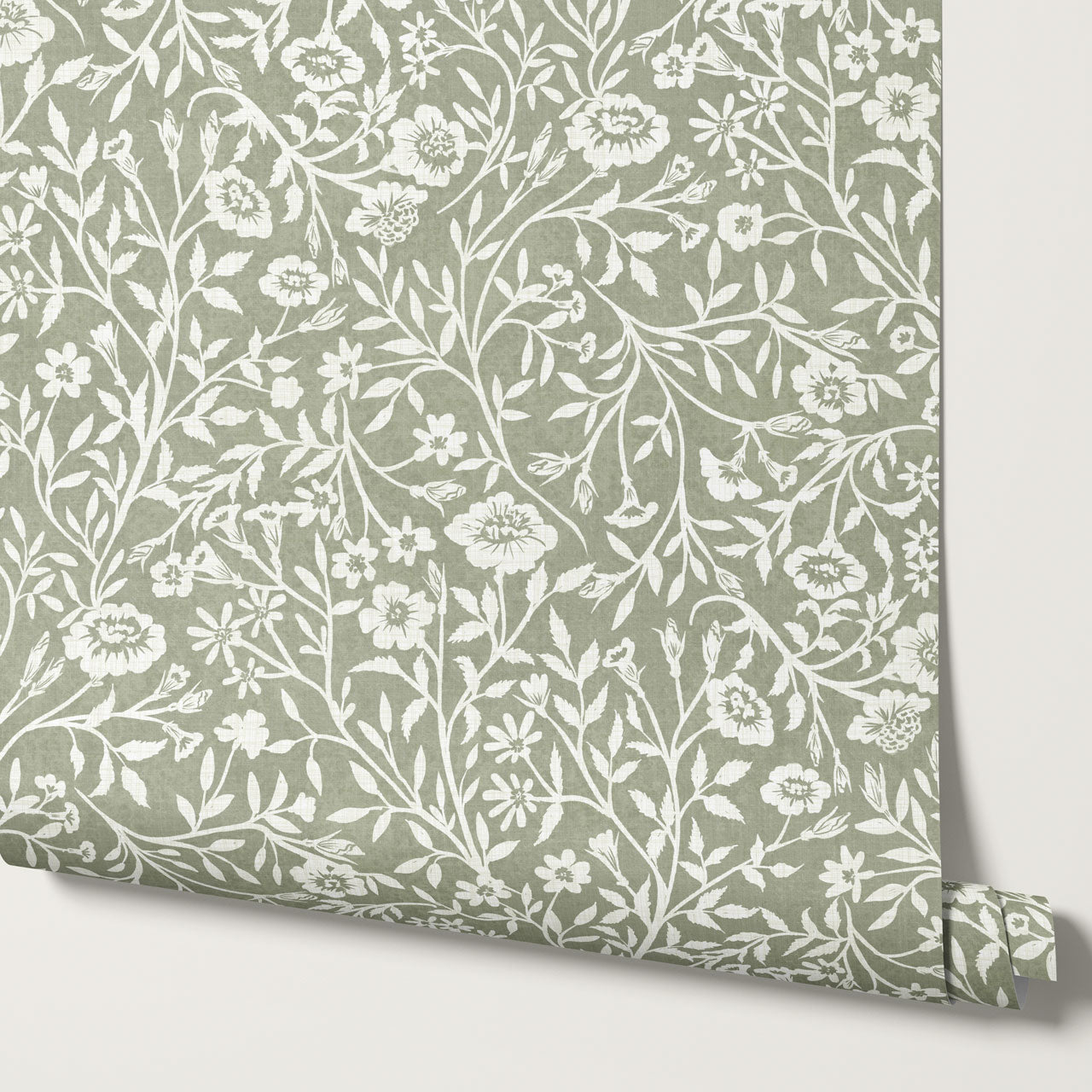 Eliana Spring Blooms Olive Wallpaper