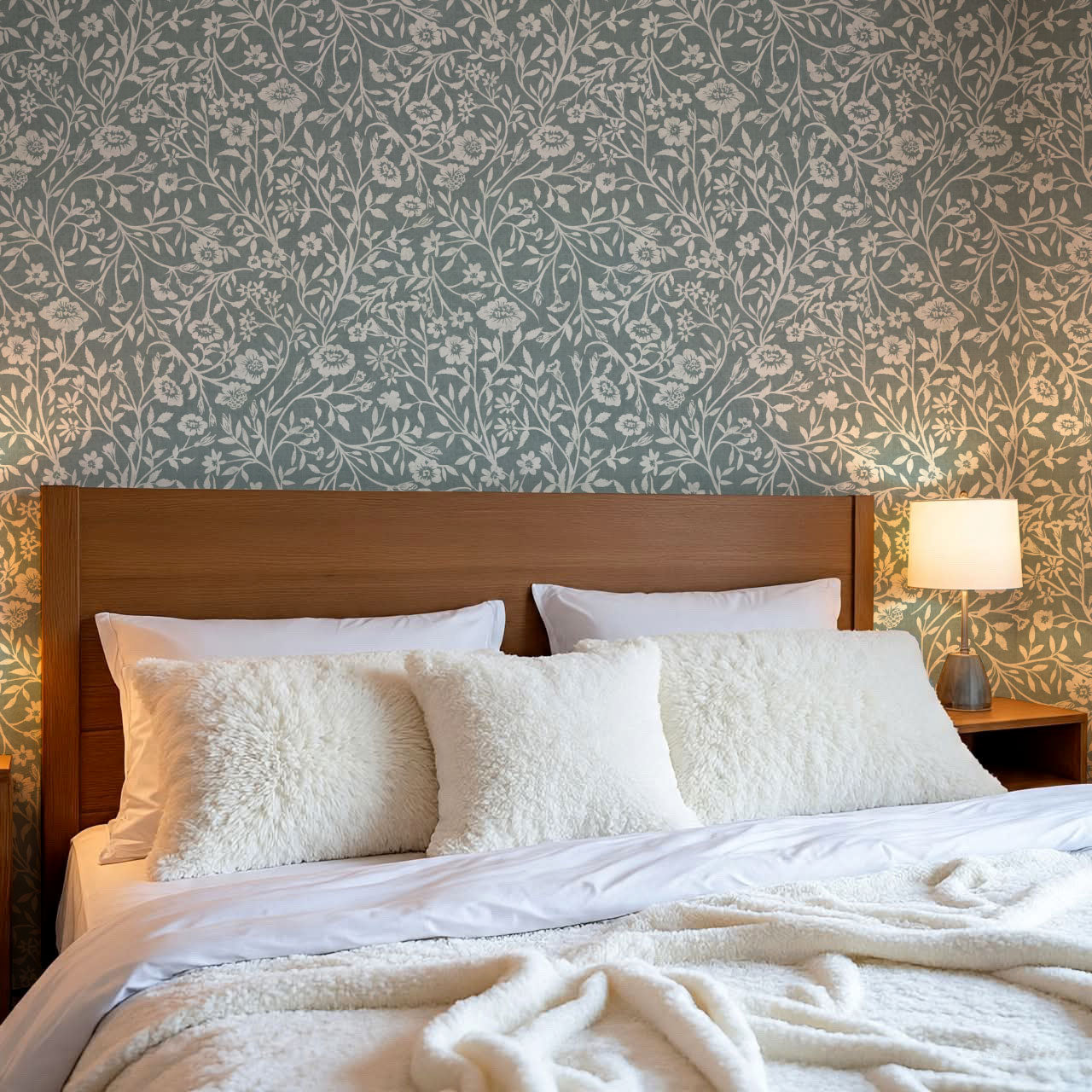 Eliana Spring Blooms French Blue Wallpaper