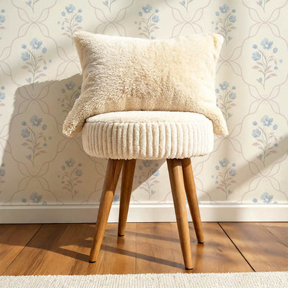 Elisa Floral Ogee Butter French Blue Wallpaper