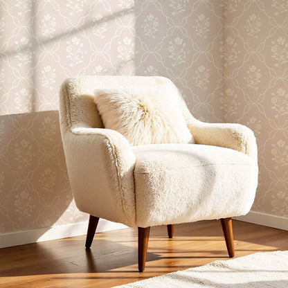 Elisa Floral Ogee Mauve Cream Wallpaper