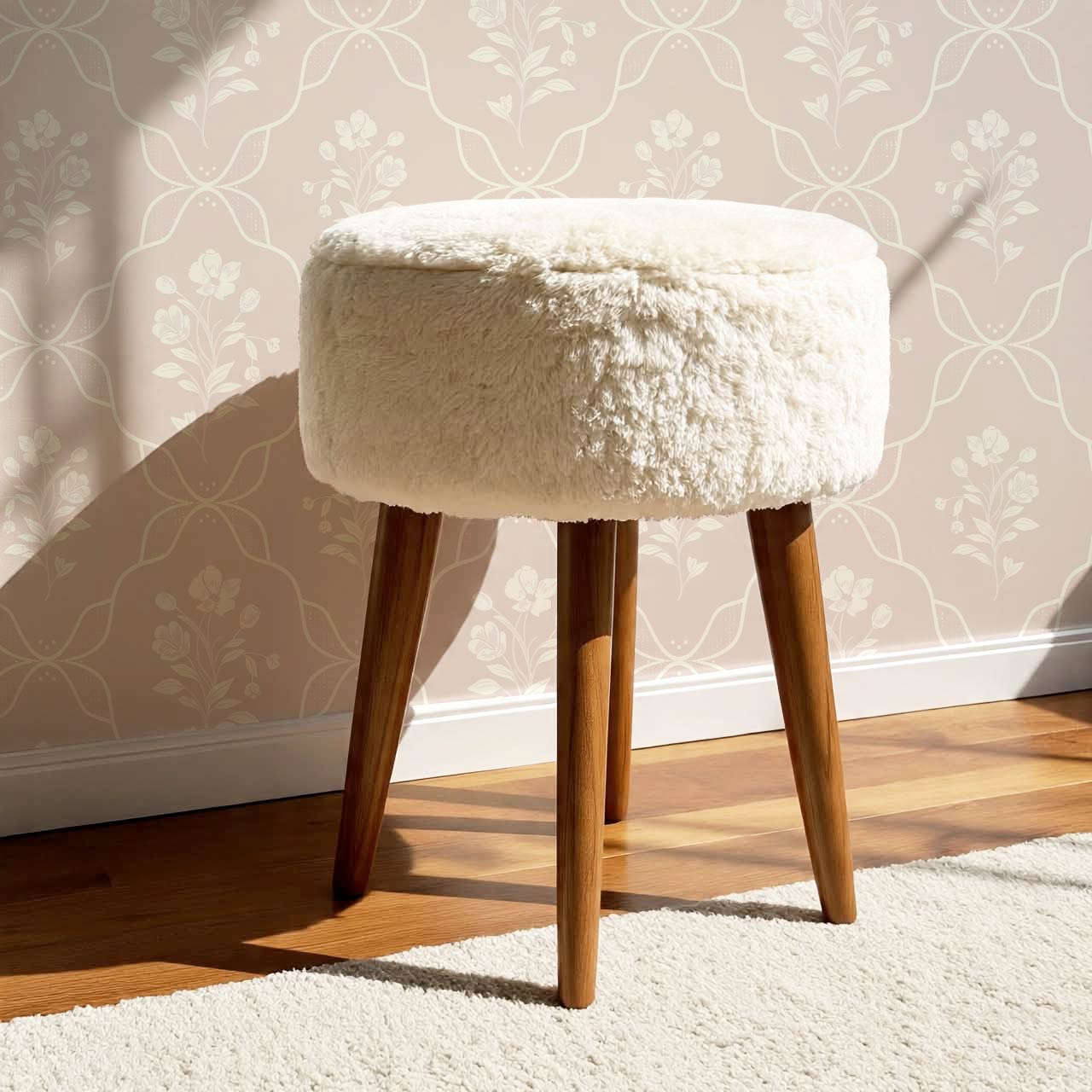 Elisa Floral Ogee Mauve Cream Wallpaper