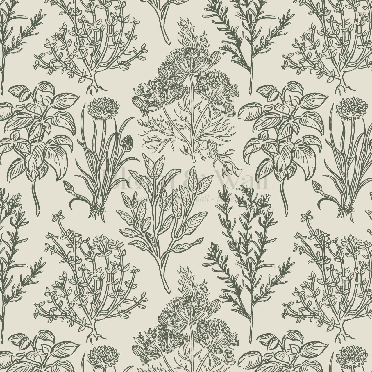 Elisabeth Herbarium Cream Forest Wallpaper