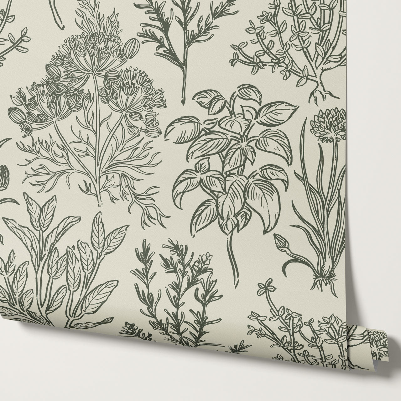 Elisabeth Herbarium Cream Forest Wallpaper