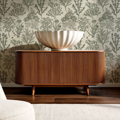 Elisabeth Herbarium Cream Forest Wallpaper