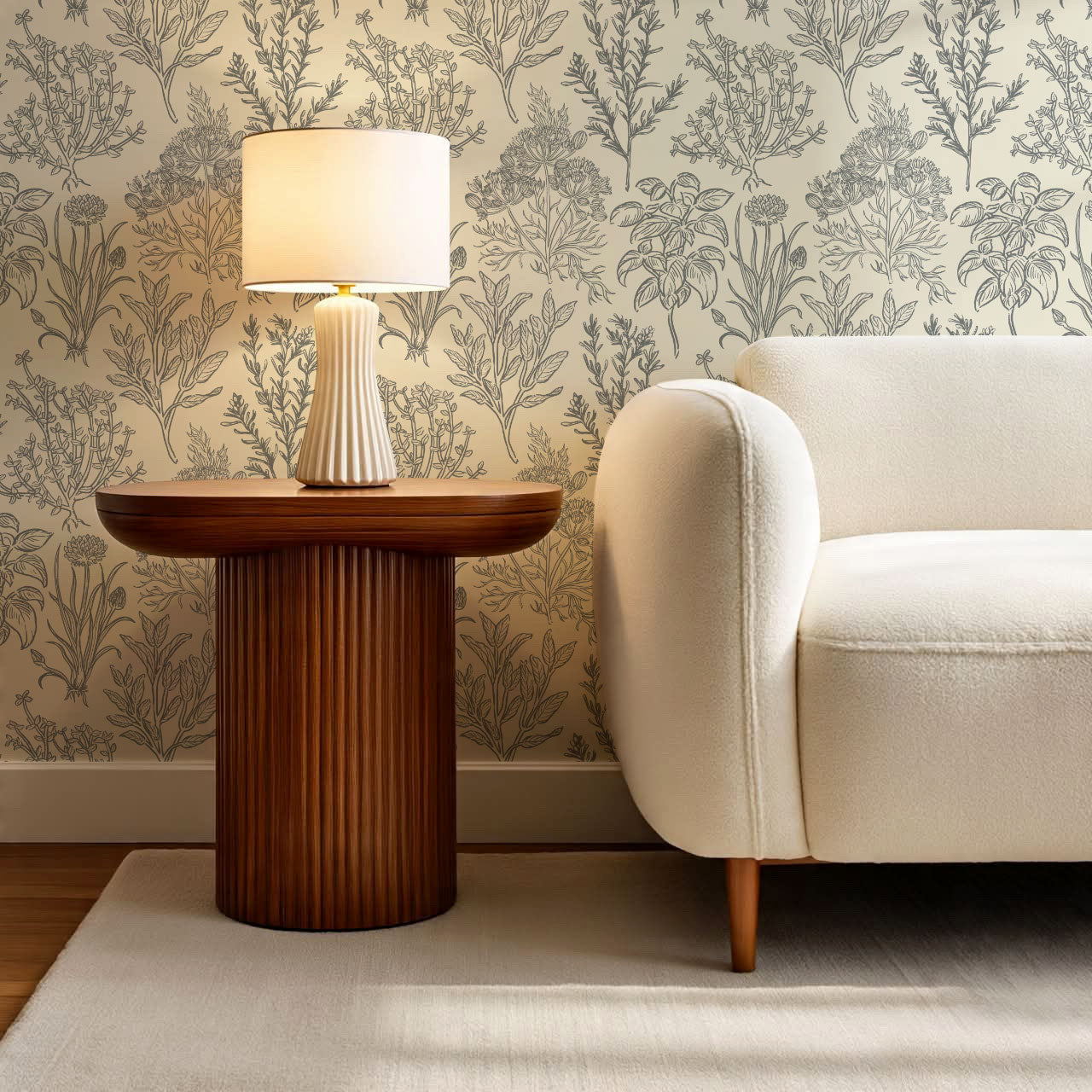 Elisabeth Herbarium Cream Slate Wallpaper