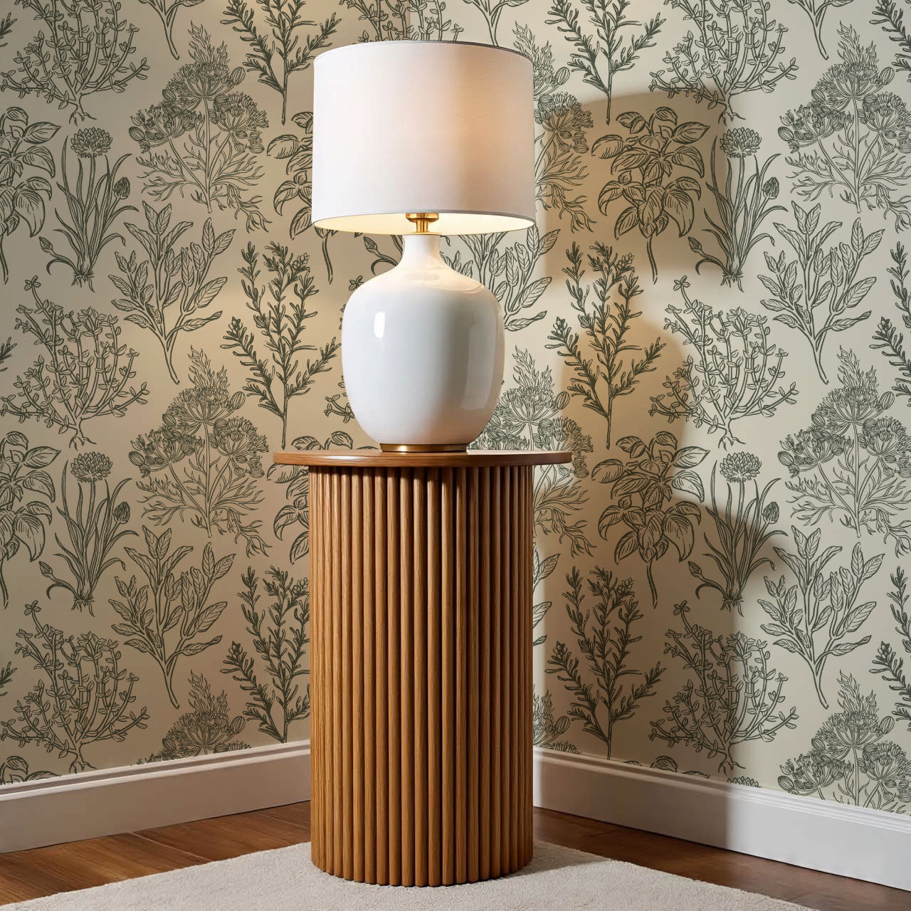 Elisabeth Herbarium Cream Forest Wallpaper