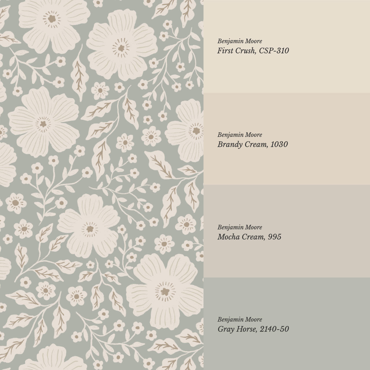 Elisabetta Bloomery Dry Sage Wallpaper