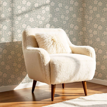 Elisabetta Bloomery Dry Sage Wallpaper