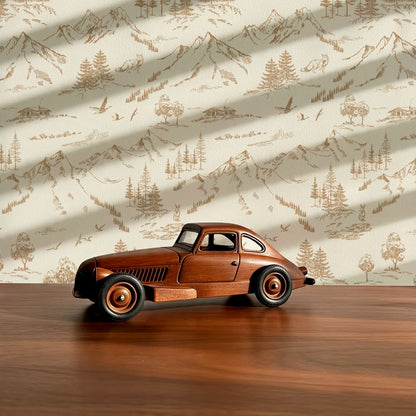 Elise Woodland Toile Cream Tawny Wallpaper