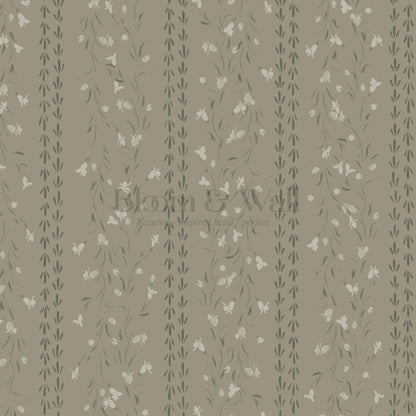 Eliza Floral Trellis Dark Olive Wallpaper