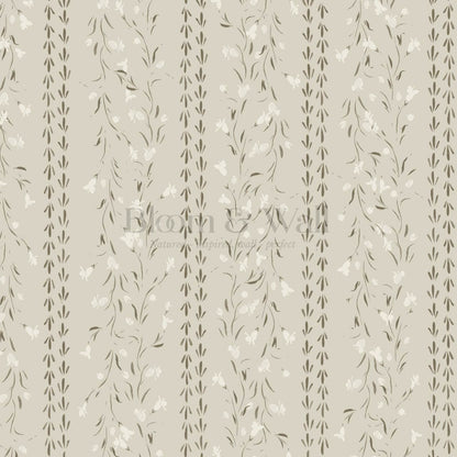 Eliza Floral Trellis Olive Cream Wallpaper