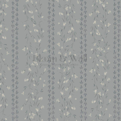 Eliza Floral Trellis Gray Dove Wallpaper