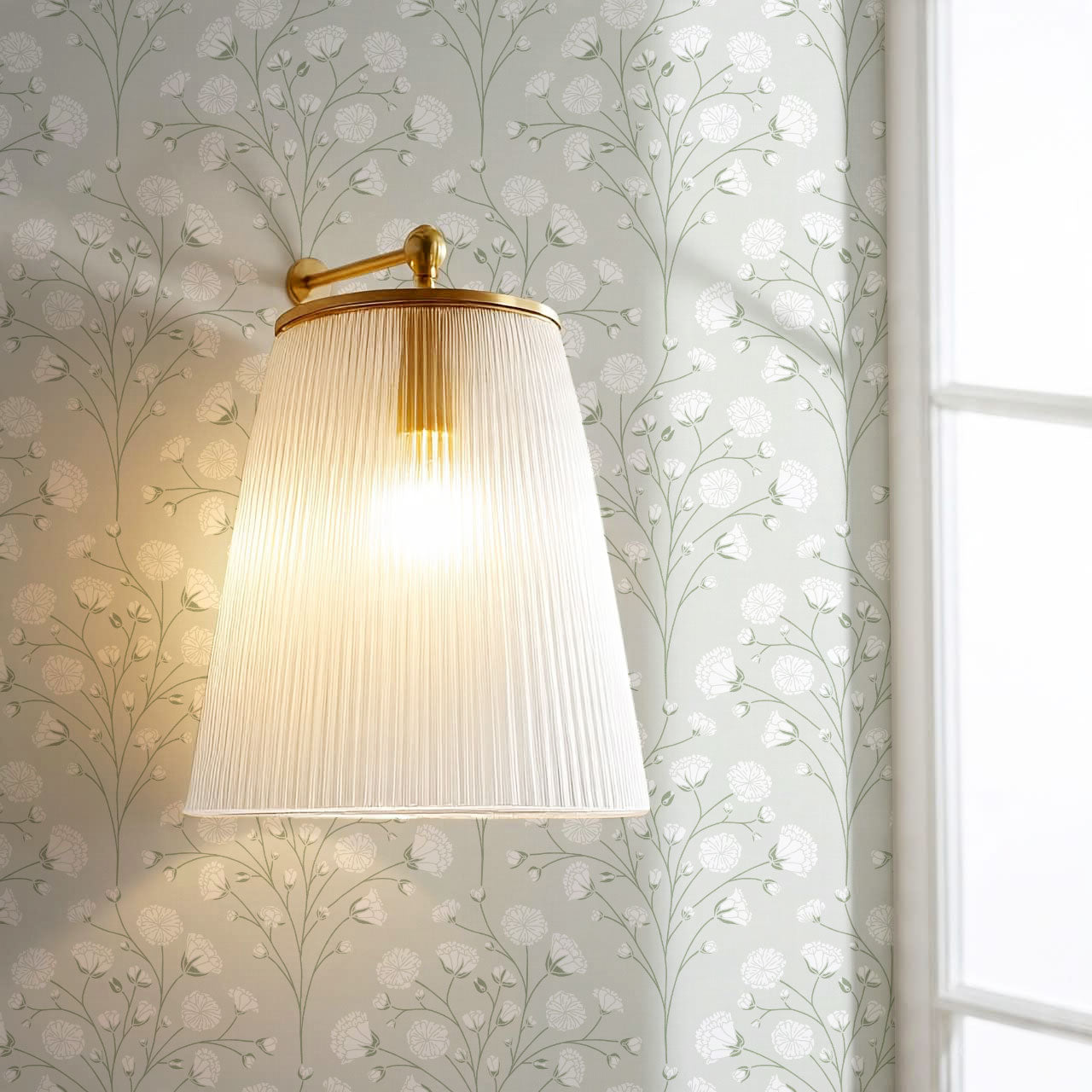 Ella Baby’s Breath Soft Sage Wallpaper