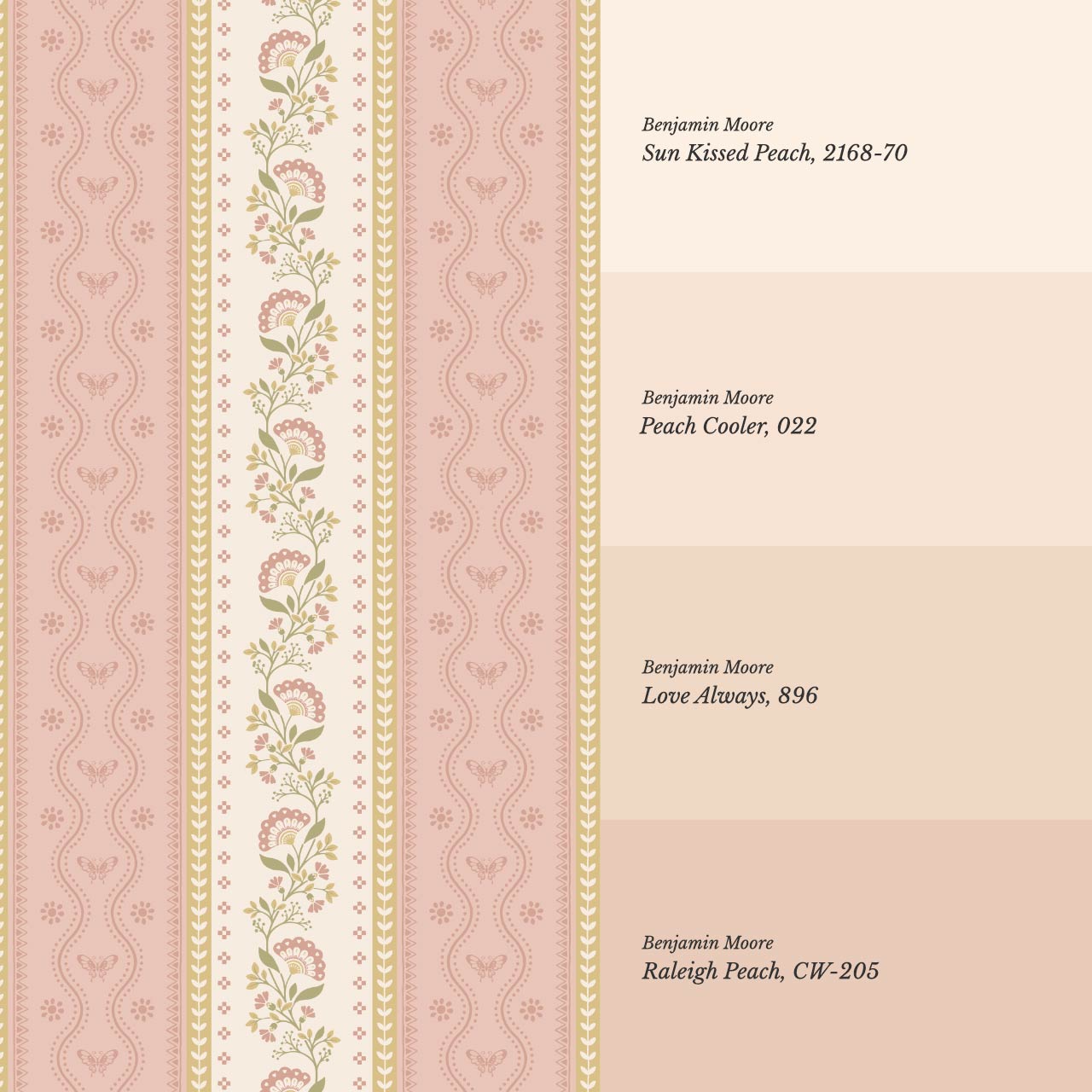 Ellery Bloomery Stripes Mauve Honey Wallpapaer