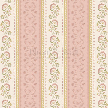 Ellery Bloomery Stripes Mauve Honey Wallpapaer
