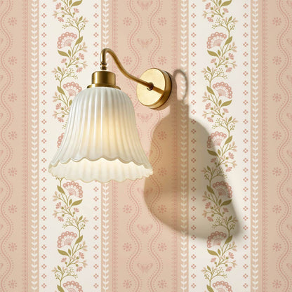 Ellery Bloomery Stripes Rose Dust Peach Wallpaper