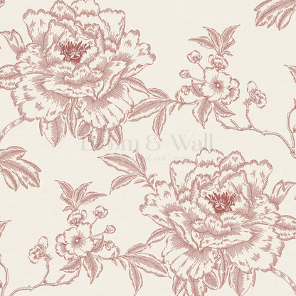 Ellesandra Burgundy Peonies Wallpaper