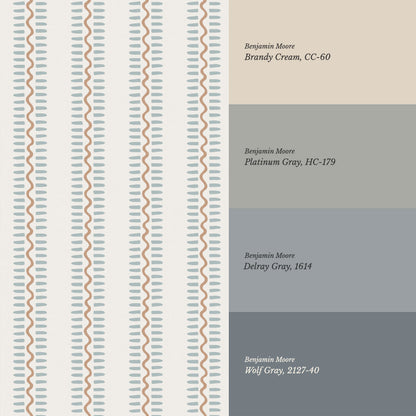 Elliott Stripes Blue Caramel Wallpaper