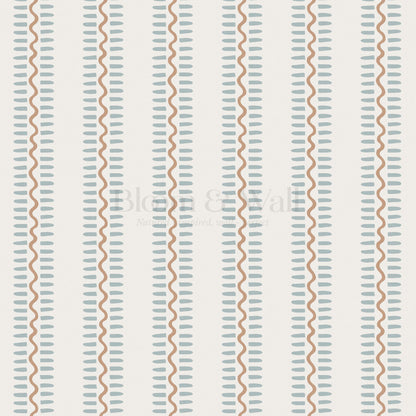 Elliott Stripes Blue Caramel Wallpaper
