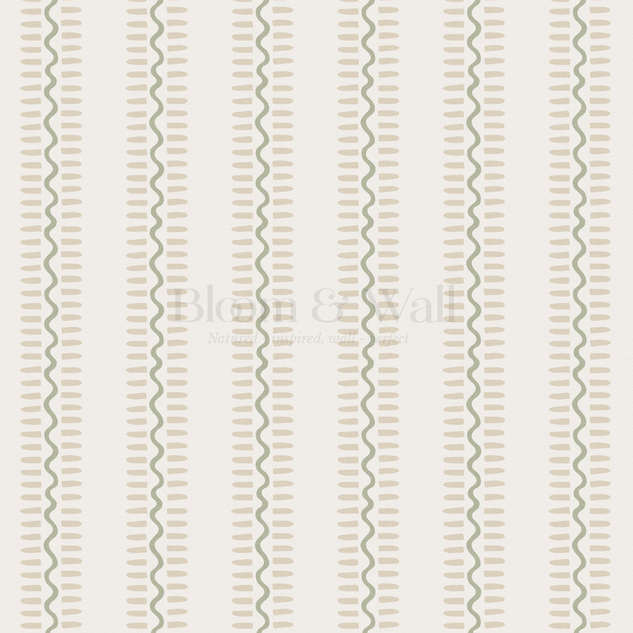 Elliott Stripes Green Tan Wallpaper