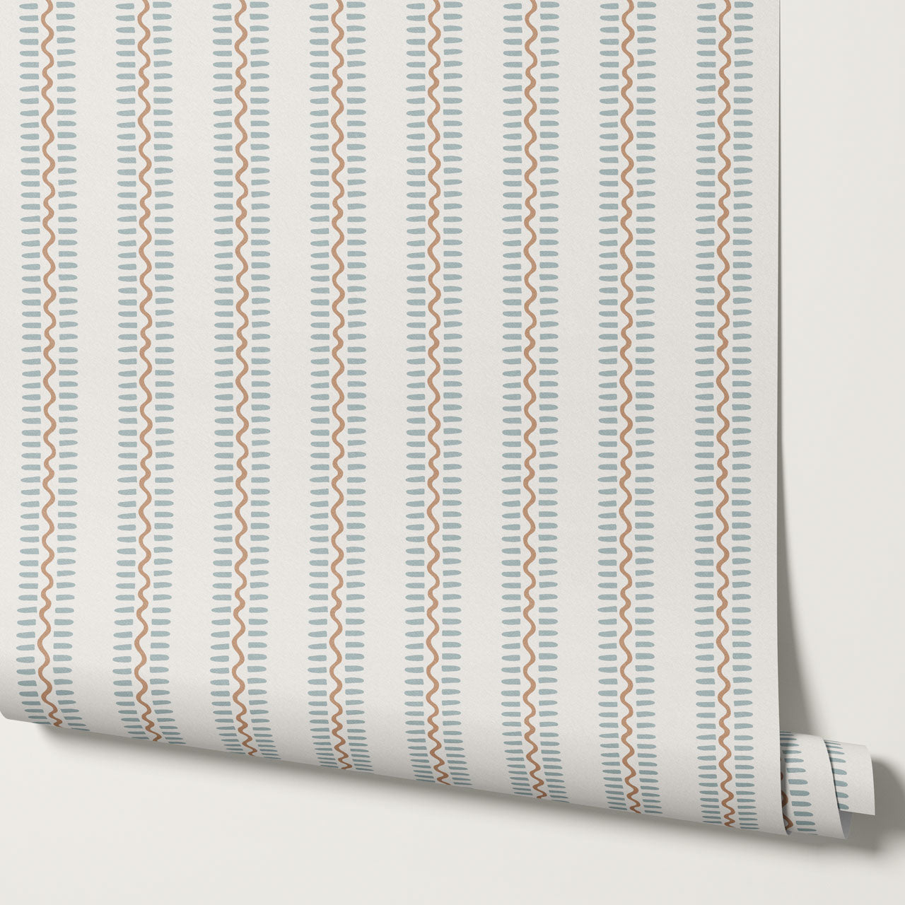 Elliott Stripes Blue Caramel Wallpaper