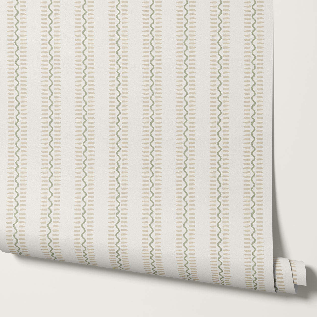 Elliott Stripes Green Tan Wallpaper
