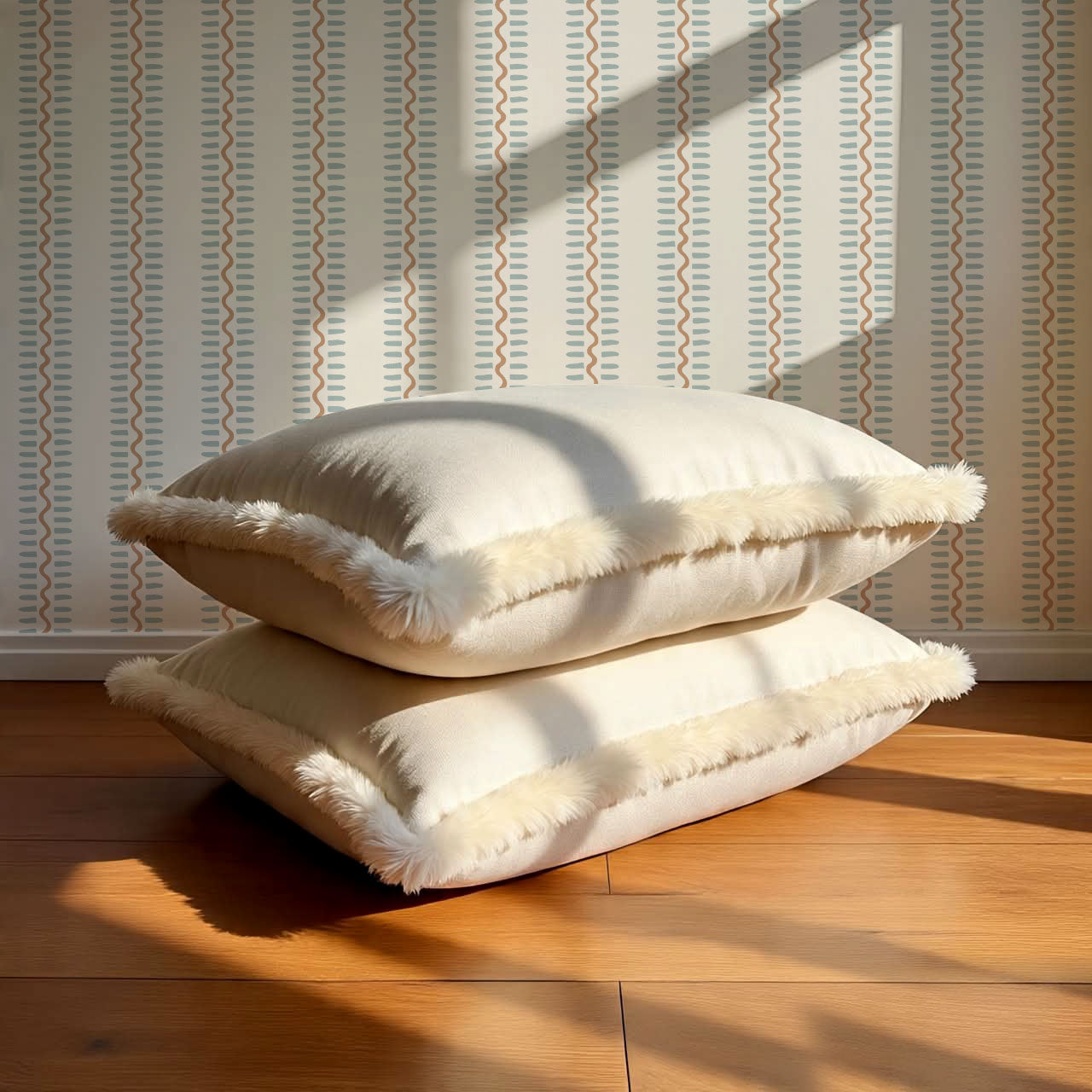 Elliott Stripes Blue Caramel Wallpaper