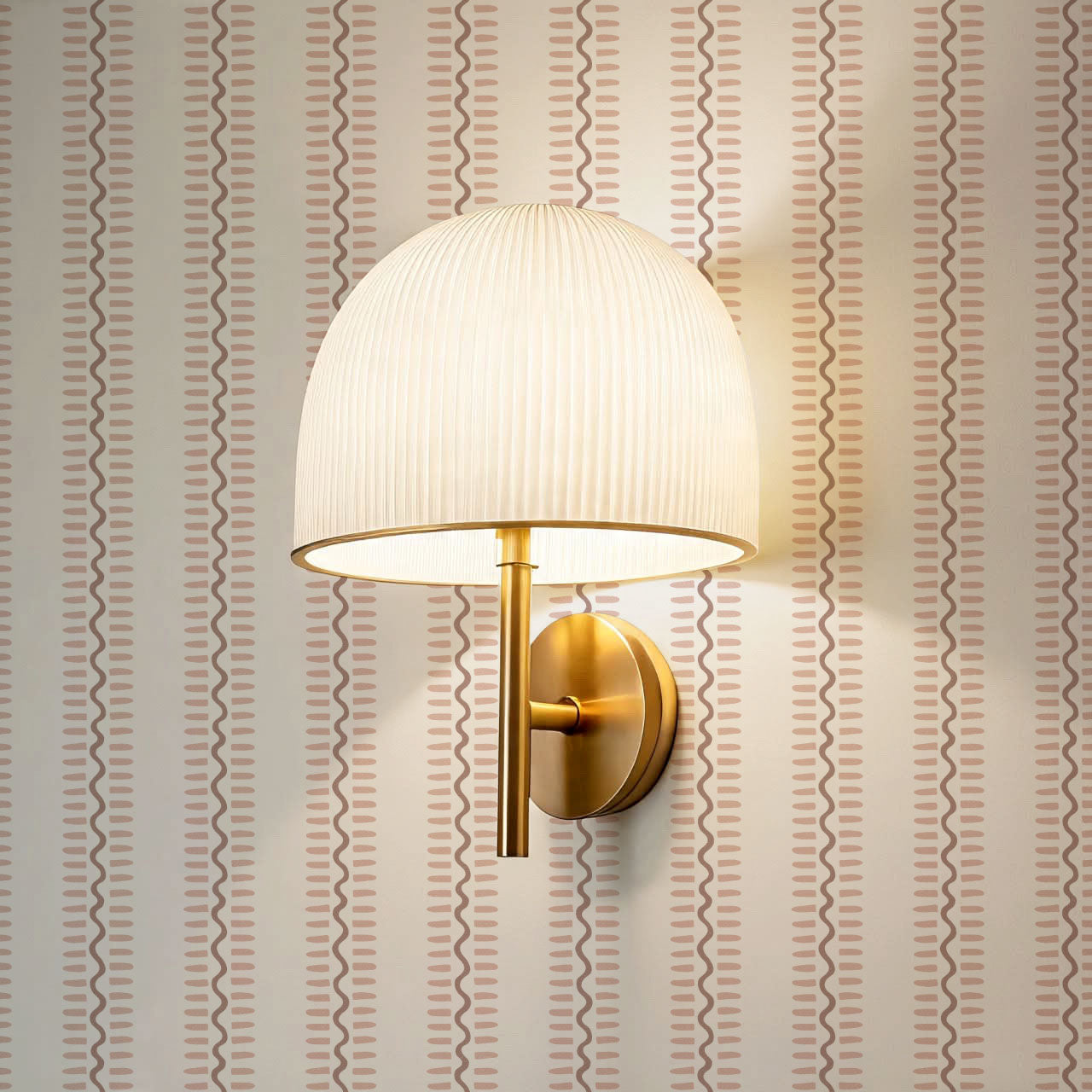 Elliott Stripes Pink Brown Wallpaper