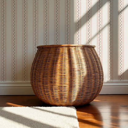 Elliott Stripes Pink Brown Wallpaper