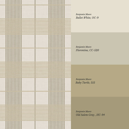 Elodie Olive Plaid Gingham Tartan Wallpaper