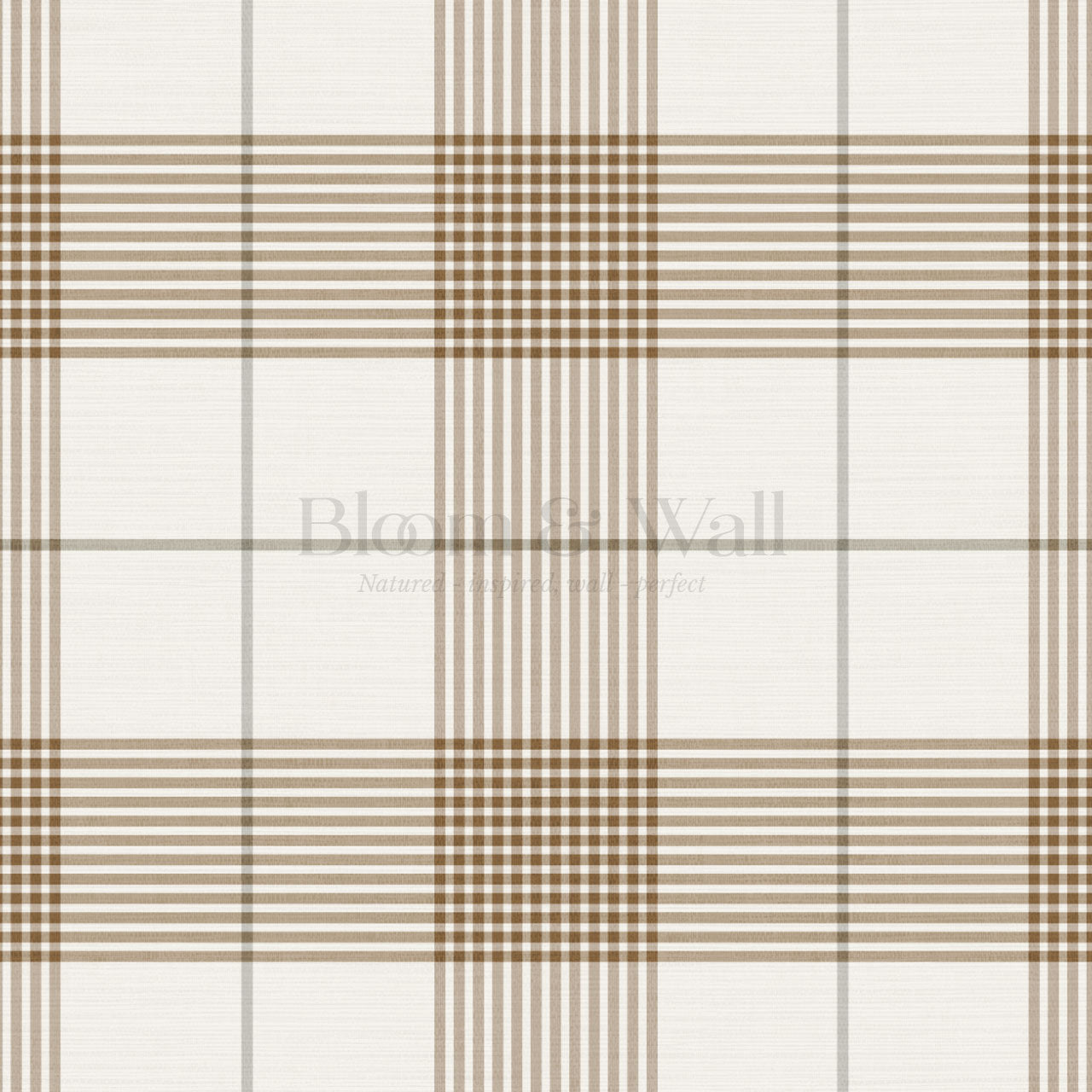 Elodie Taupe Plaid Gingham Tartan Wallpaper