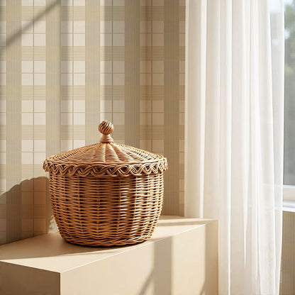 Elodie Olive Plaid Gingham Tartan Wallpaper