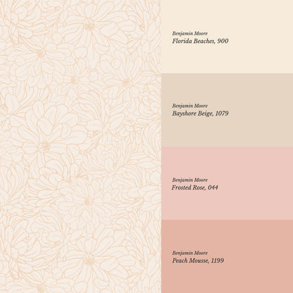 Eloise Magnolia Petals Peach Wallpaper