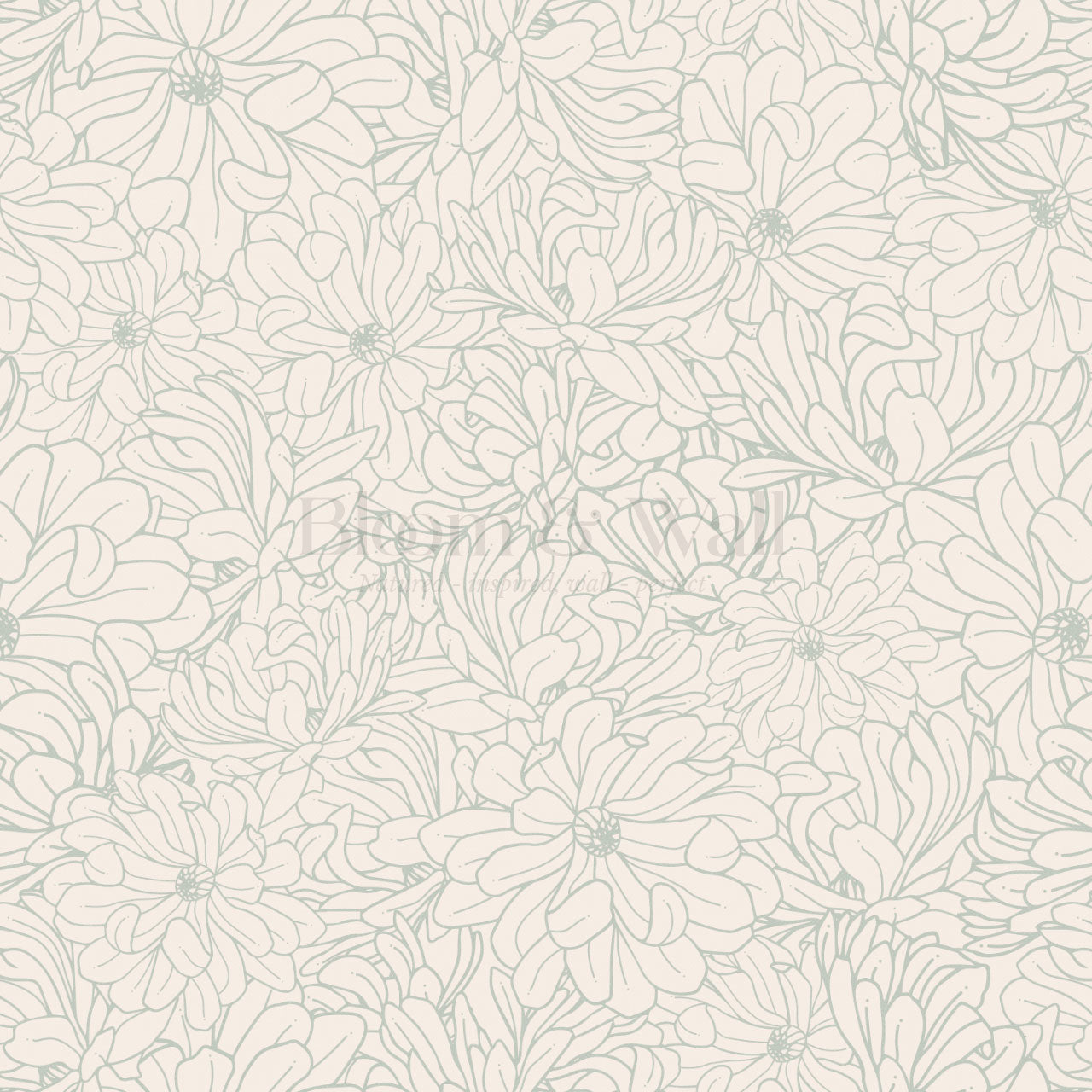 Eloise Magnolia Petals Sage Wallpaper