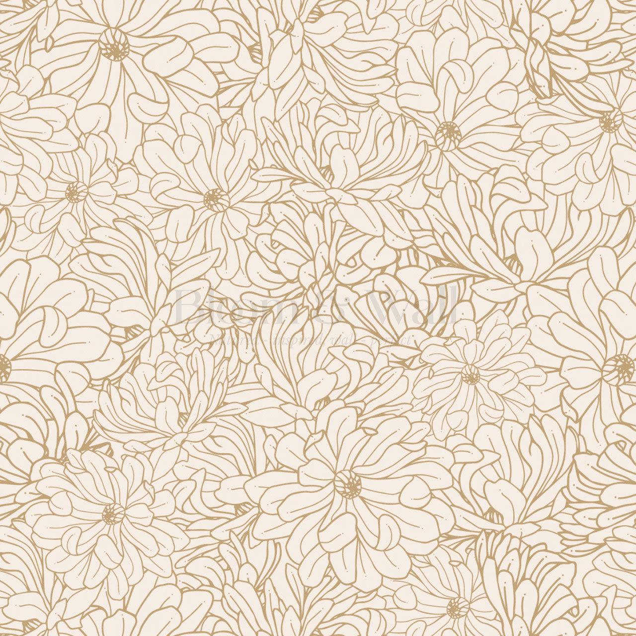 Eloise Magnolia Petals Gold Wallpaper