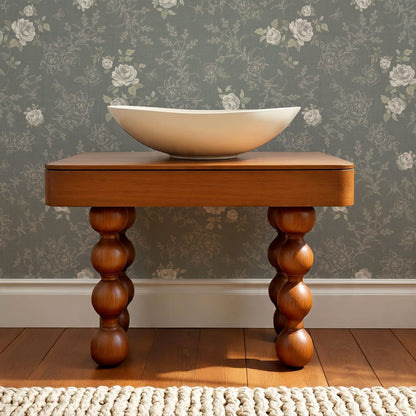 Elora Romantic Spring Roses Slate Wallpaper