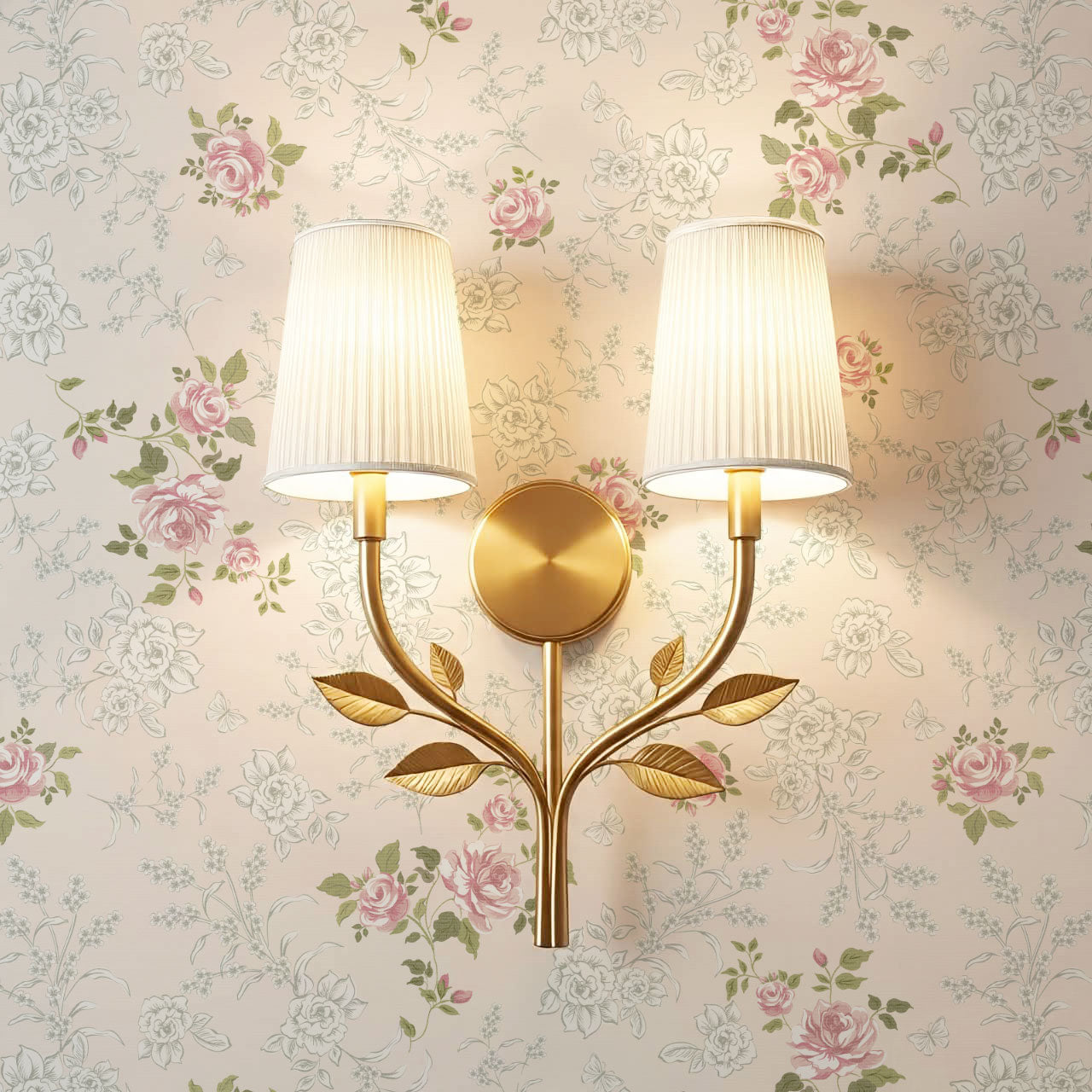 Elora Romantic Spring Roses Blush Cream Wallpaper