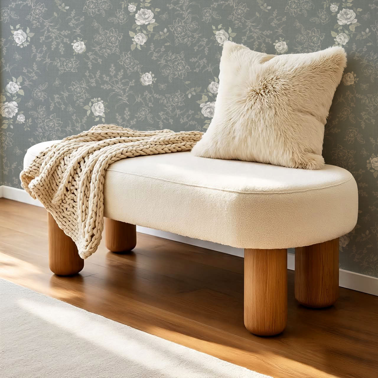 Elora Romantic Spring Roses Slate Wallpaper