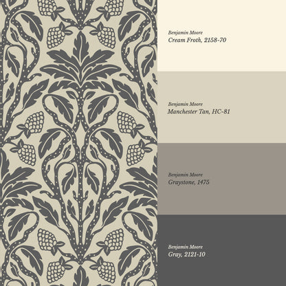 Elora Vintage Glamour Charcoal Wallpaper