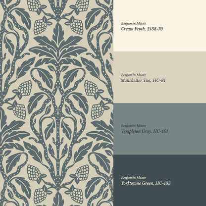 Elora Vintage Glamour Slate Wallpaper
