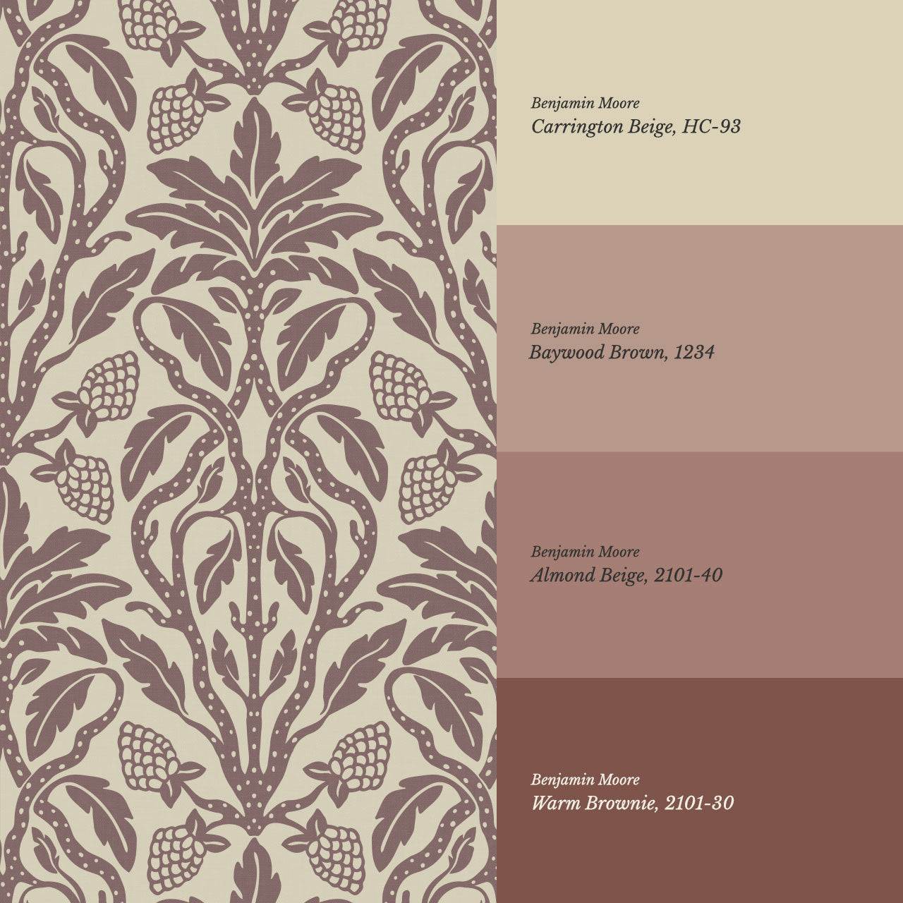 Elora Vintage Glamour Dark Mauve Wallpaper