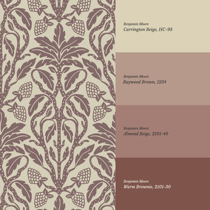 Elora Vintage Glamour Dark Mauve Wallpaper