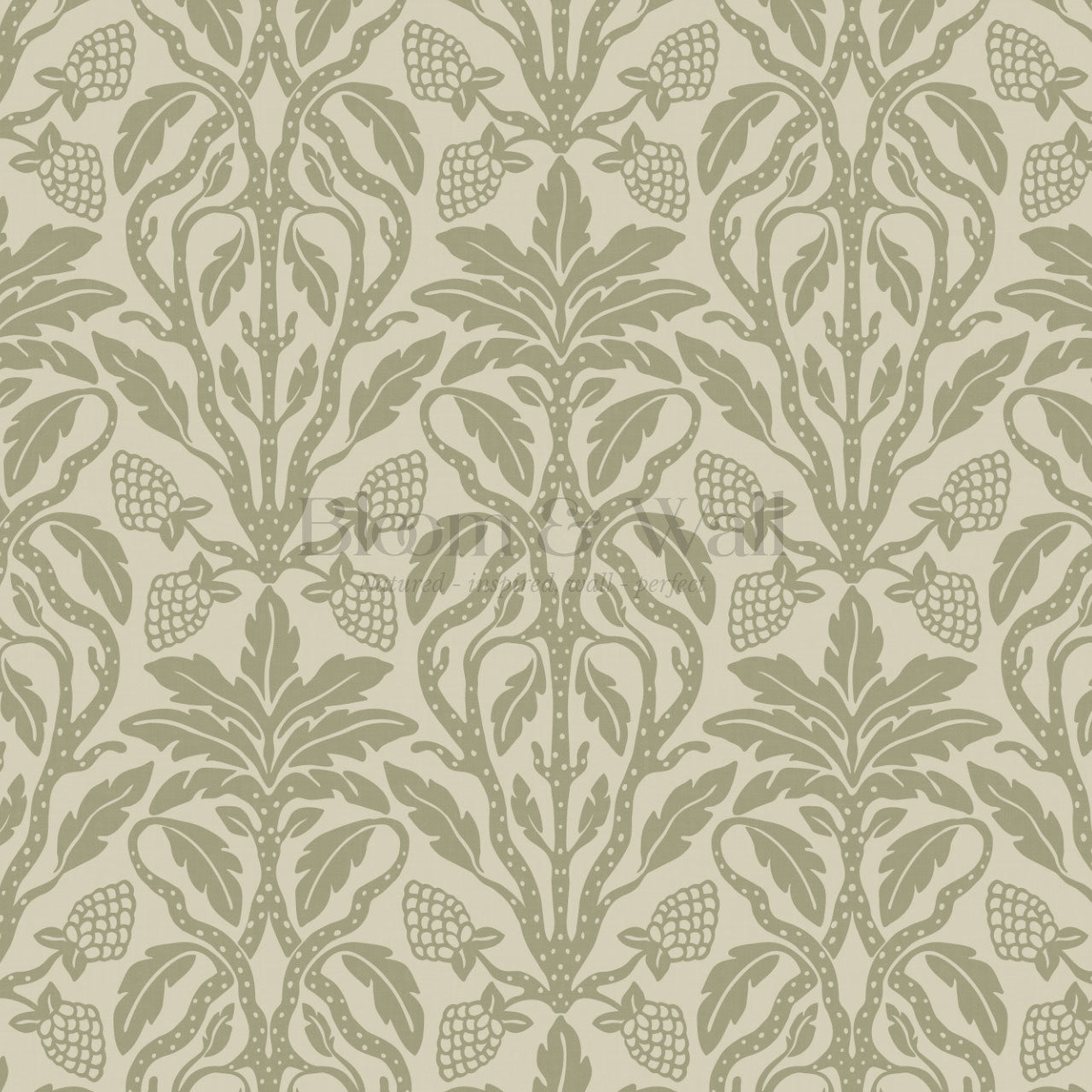 Elora Vintage Glamour Olive Wallpaper