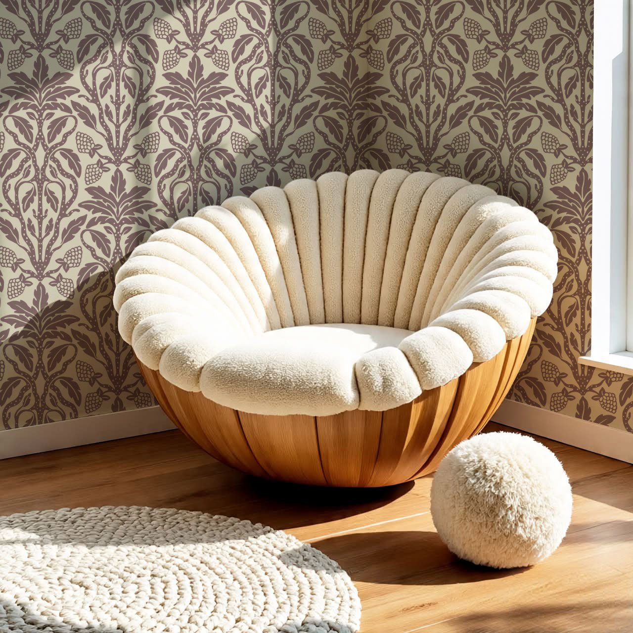 Elora Vintage Glamour Dark Mauve Wallpaper