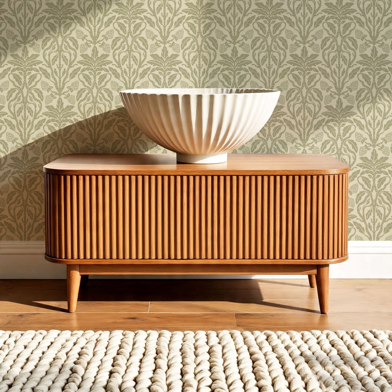 Elora Vintage Glamour Olive Wallpaper