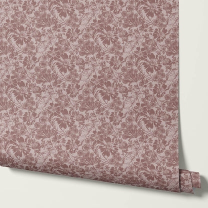 Elowyn Tossed Blooms Mauve Wallpaper